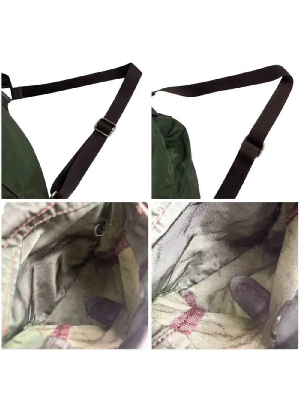 Prada Triangle Logo Backpack Tessuto Nylon Khaki Green